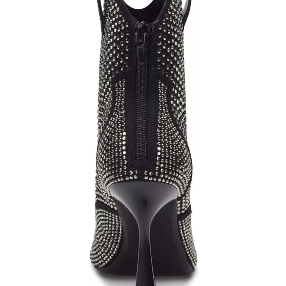 INC Black Rheinstone Comfort Oaklynne Pointed Toe Booties 8.5M - Picture 2 of 6